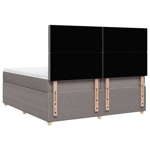 Krevet s oprugama i madracem smeđesivi 200x200 cm od tkanine Sivo-smeđa 200 x 200 cm gumbi Cijena