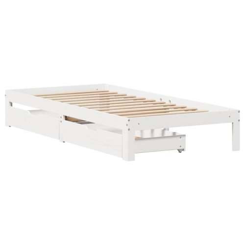 Okvir kreveta s ladicama bez madraca bijeli 75x190 cm - Bijela 75 x 190 cm Cijena