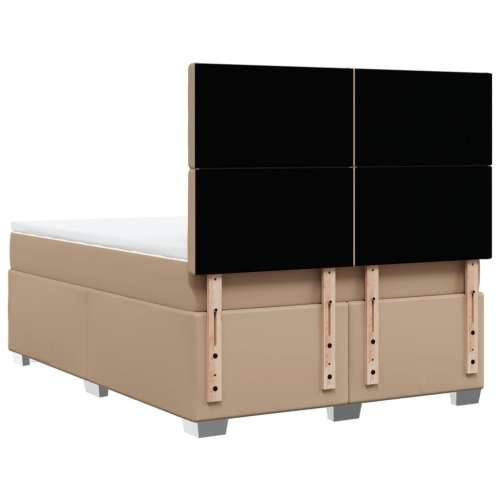 Krevet s oprugama i madrac cappuccino 140x190cm od umjetne kože - Boja cappuccina 140 x 190 cm gumbi Cijena