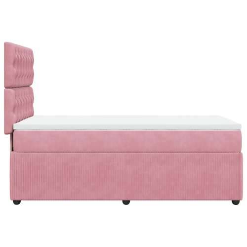 Box spring krevet s madracem ružičasti 90x190 cm baršunasti - Ružičasta 90 x 190 cm Dizajn s gumbima Cijena