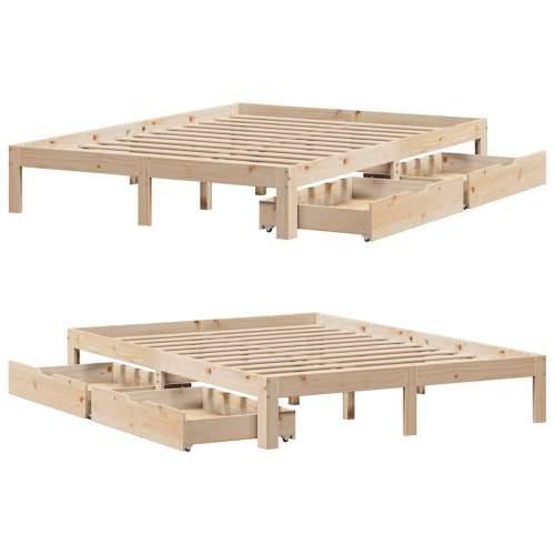 Okvir kreveta s ladicama bez madraca 135x190 cm - Prirodna 135 x 190 cm Cijena
