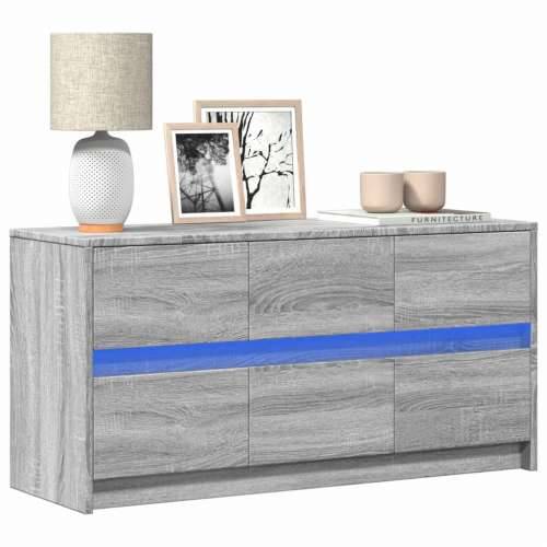 TV ormarić s LED svjetlima boja hrasta 100x34x50 cm drveni Sivi hrast sonoma 1 100 cm Cijena