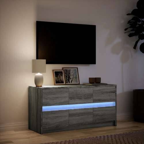 TV ormarić s LED svjetlima boja hrasta 100x34x50 cm drveni Sivi hrast sonoma 1 100 cm Cijena