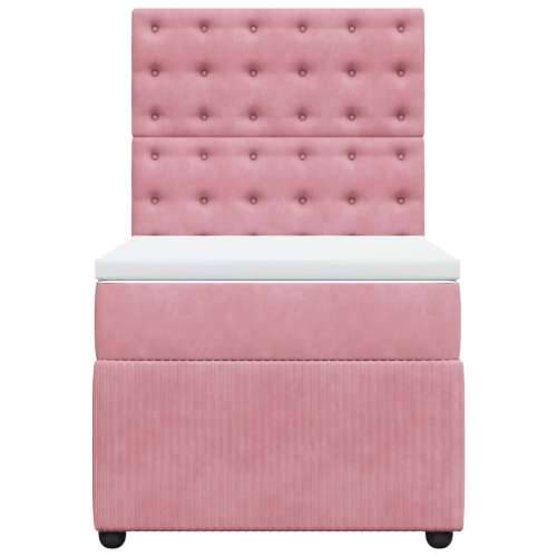 Box spring krevet s madracem ružičasti 90x190 cm baršunasti - Ružičasta 90 x 190 cm gumbi Cijena