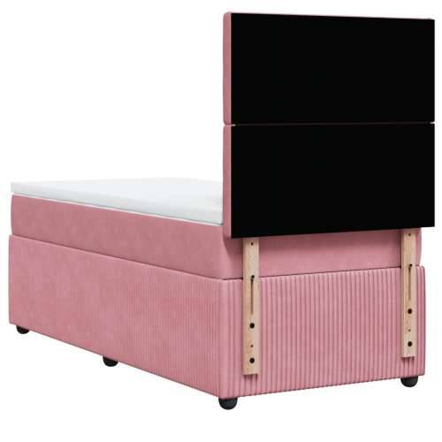 Box spring krevet s madracem ružičasti 90x190 cm baršunasti - Ružičasta 90 x 190 cm gumbi Cijena