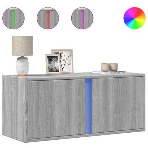 Zidni TV ormarić s LED svjetlima siva boja hrasta 80x31x35 cm - Sivi hrast sonoma 1 80 cm Cijena