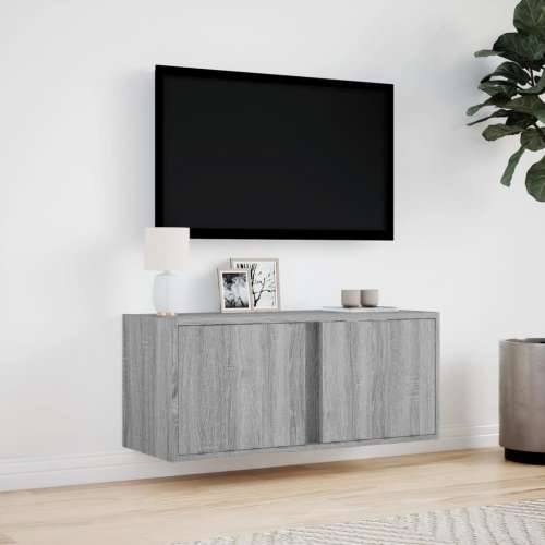 Zidni TV ormarić s LED svjetlima siva boja hrasta 80x31x35 cm - Sivi hrast sonoma 1 80 cm Cijena