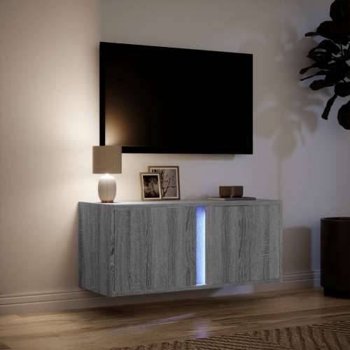 Zidni TV ormarić s LED svjetlima siva boja hrasta 80x31x35 cm - Sivi hrast sonoma 1 80 cm Cijena