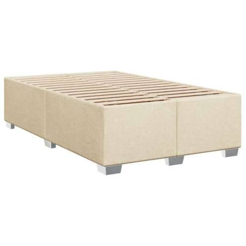 Krevet box spring s madracem krem 120 x 190 cm od tkanine - Krema 120 x 190 cm Blok s kvadratima Cijena