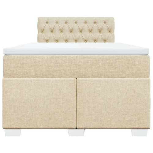 Krevet box spring s madracem krem 120 x 190 cm od tkanine - Krema 120 x 190 cm Dizajn s gumbima Cijena