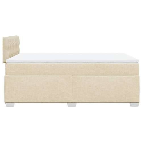 Krevet box spring s madracem krem 120 x 190 cm od tkanine - Krema 120 x 190 cm Dizajn s gumbima Cijena