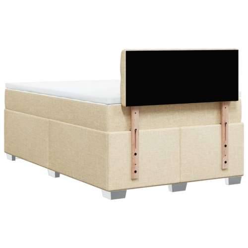 Krevet box spring s madracem krem 120 x 190 cm od tkanine - Krema 120 x 190 cm Dizajn s gumbima Cijena