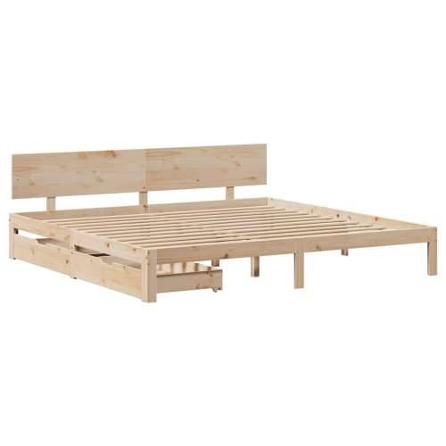 Okvir kreveta s ladicama bez madraca 200x200 cm - Prirodna 200 x 200 cm Cijena