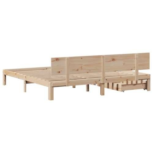 Okvir kreveta s ladicama bez madraca 200x200 cm - Prirodna 200 x 200 cm Cijena