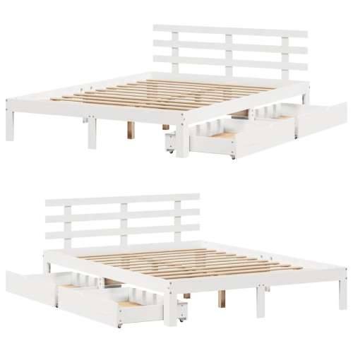 Okvir kreveta s ladicama bez madraca bijeli 120x190 cm - Bijela 120 x 190 cm Cijena