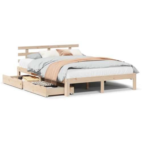 Okvir kreveta s ladicama bez madraca 140x190 cm - Prirodna 140 x 190 cm Cijena
