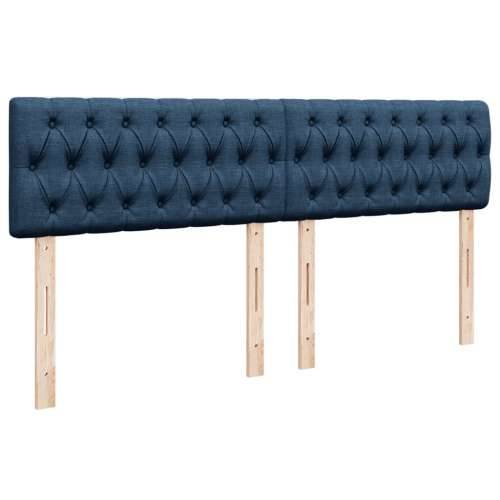 Krevet s oprugama i madracem plavi 180x200 cm od tkanine - Plava 180 x 200 cm Dizajn s gumbima Cijena