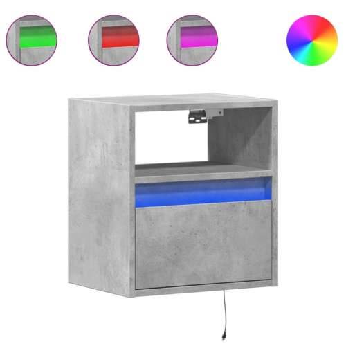 Zidni TV ormarić s LED svjetlima boja betona 41x31x45 cm - Beton siva 1 41 cm Cijena