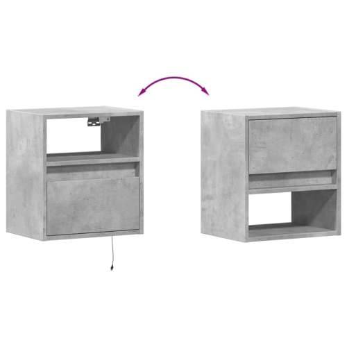 Zidni TV ormarić s LED svjetlima boja betona 41x31x45 cm - Beton siva 1 41 cm Cijena