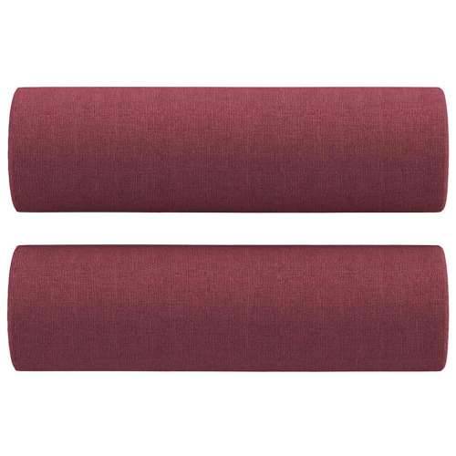 2-dijelni set sofa s jastucima crvena boja vina od tkanine - boja crnog vina s jastučićima Cijena