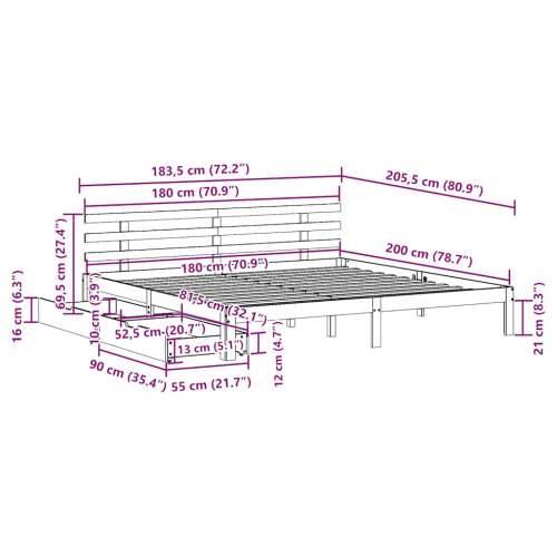 Okvir kreveta s ladicama bez madraca 180x200 cm - Prirodna 180 x 200 cm Cijena