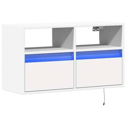 Zidni TV ormarić s LED svjetlima bijeli 80 x 31 x 45 cm - Bijela 1 80 cm Cijena