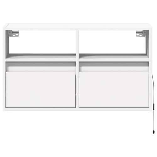 Zidni TV ormarić s LED svjetlima bijeli 80 x 31 x 45 cm - Bijela 1 80 cm Cijena