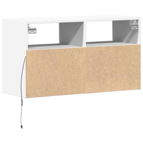 Zidni TV ormarić s LED svjetlima bijeli 80 x 31 x 45 cm - Bijela 1 80 cm Cijena