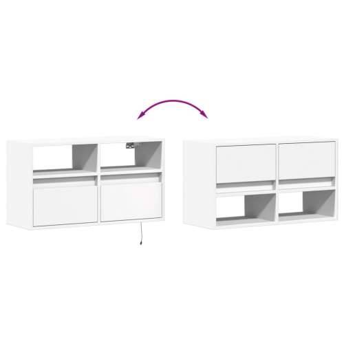 Zidni TV ormarić s LED svjetlima bijeli 80 x 31 x 45 cm - Bijela 1 80 cm Cijena