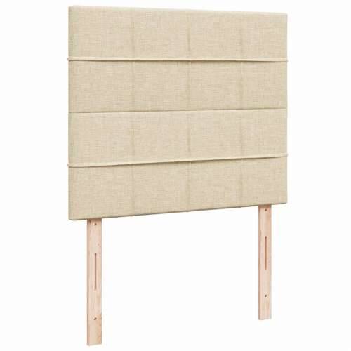 Krevet box spring s madracem krem 120 x 190 cm od tkanine - Krema 120 x 190 cm Blok s kvadratima Cijena