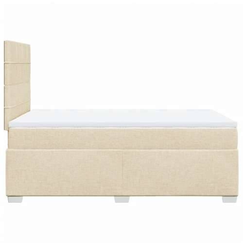 Krevet box spring s madracem krem 120 x 190 cm od tkanine - Krema 120 x 190 cm Blok s kvadratima Cijena