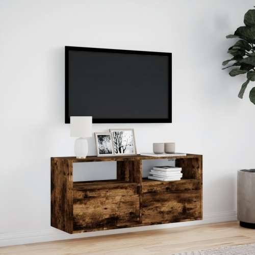 Zidni TV ormarić LED boja dimljenog hrasta 100x31x45 cm - Dimljeni hrast 1 100 cm Cijena