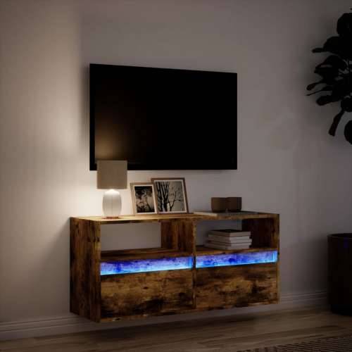 Zidni TV ormarić LED boja dimljenog hrasta 100x31x45 cm - Dimljeni hrast 1 100 cm Cijena