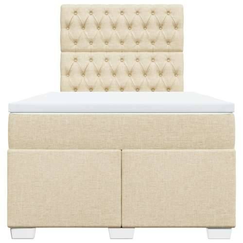 Krevet box spring s madracem krem 120 x 190 cm od tkanine - Krema 120 x 190 cm Dizajn s gumbima Cijena