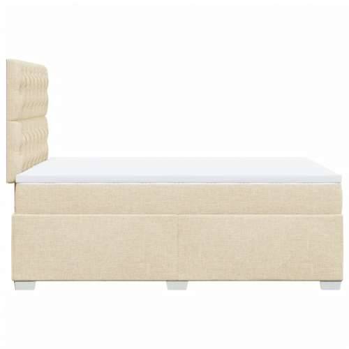 Krevet box spring s madracem krem 120 x 190 cm od tkanine - Krema 120 x 190 cm Dizajn s gumbima Cijena