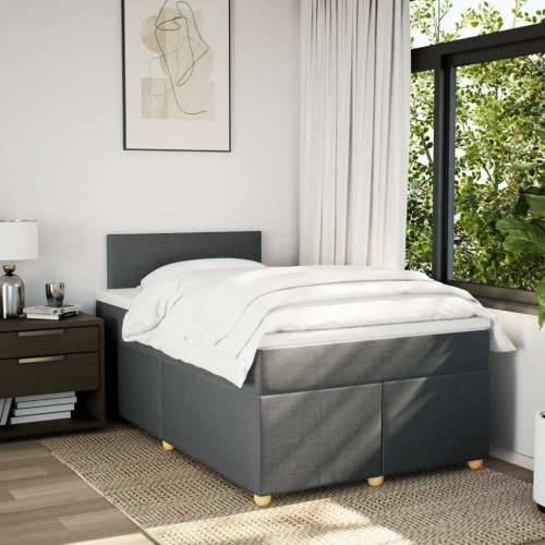 Krevet box spring s madracem tamnosivi 120 x 190 cm tkanina - Tamno siva 120 x 190 cm Gladak dizajn Cijena