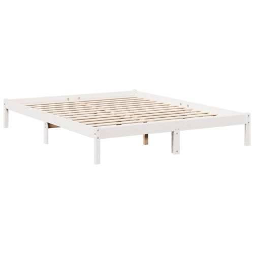 Dugi okvir kreveta bez madraca bijeli 160 x 220 cm od borovine - Bijela 160 x 220 cm Cijena