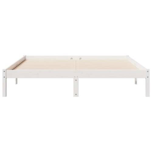 Dugi okvir kreveta bez madraca bijeli 160 x 220 cm od borovine - Bijela 160 x 220 cm Cijena