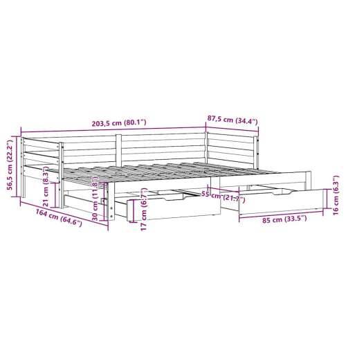 Dnevni krevet na razvlačenje bez madraca voštano smeđi 80x200cm Cijena