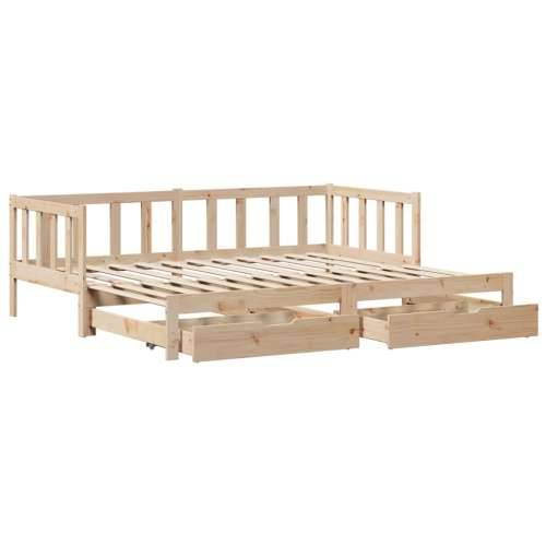 Dnevni krevet na razvlačenje s ladicama bez madraca 90 x 190 cm - natrual 90 x 190 cm Cijena