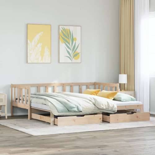 Dnevni krevet na razvlačenje s ladicama bez madraca 90 x 190 cm - natrual 90 x 190 cm Cijena