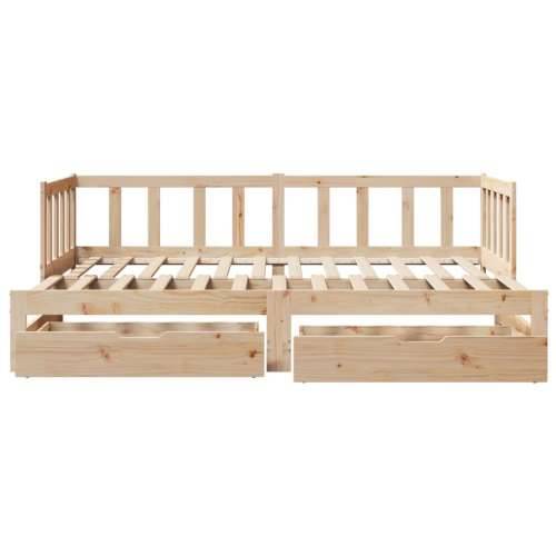 Dnevni krevet na razvlačenje s ladicama bez madraca 90 x 190 cm - natrual 90 x 190 cm Cijena