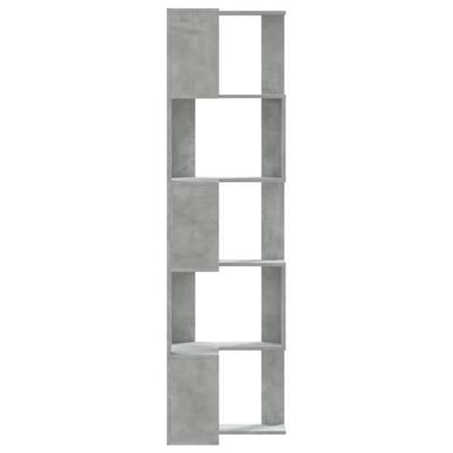 Kutni regal za knjige 5 razine boja betona 50x50x179 cm drveni - Beton siva 1 Cijena