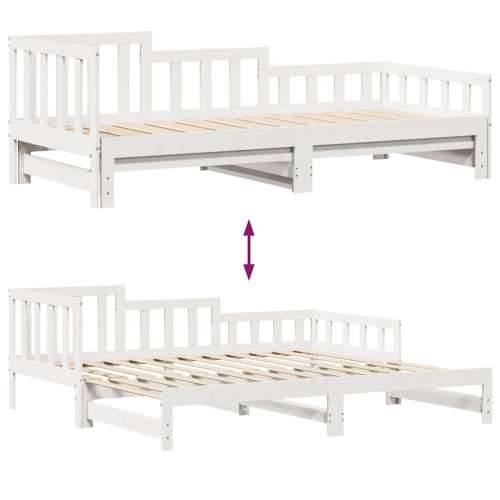 Dnevni krevet na razvlačenje s ladicama bez madraca 80x200 cm - Bijela 80 x 200 cm Cijena
