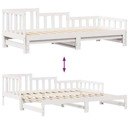 Dnevni krevet na razvlačenje s ladicama bez madraca 90x200 cm - Bijela 90 x 200 cm Cijena