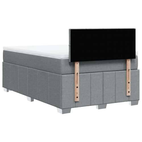 Krevet s oprugama i madrac svjetlosivi 120 x 200cm od tkanine - Svjetlosiva 120 x 200 cm Blok s kvadratima Cijena