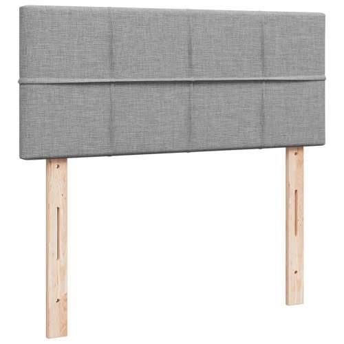 Krevet s oprugama i madrac svjetlosivi 120 x 200cm od tkanine - Svjetlosiva 120 x 200 cm Blok s kvadratima Cijena