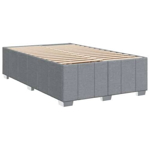 Krevet s oprugama i madrac svjetlosivi 120 x 200cm od tkanine - Svjetlosiva 120 x 200 cm Blok s kvadratima Cijena