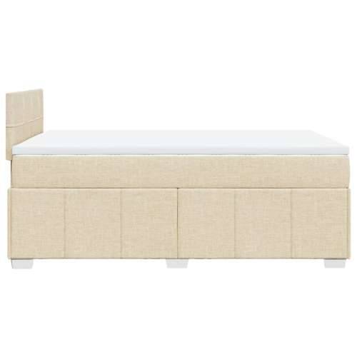 Krevet s oprugama i madracem krem 120 x 200 cm od tkanine - Krema 120 x 200 cm Blok s kvadratima Cijena