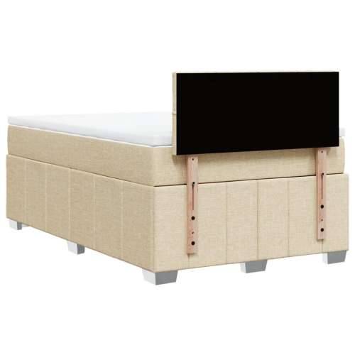 Krevet s oprugama i madracem krem 120 x 200 cm od tkanine - Krema 120 x 200 cm Blok s kvadratima Cijena